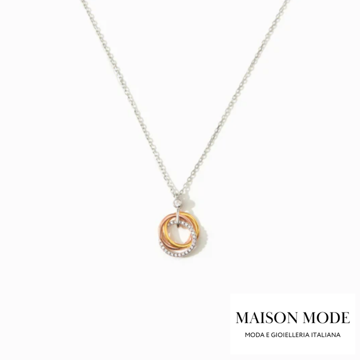 Triple circles: Collana 18K con Pendolo