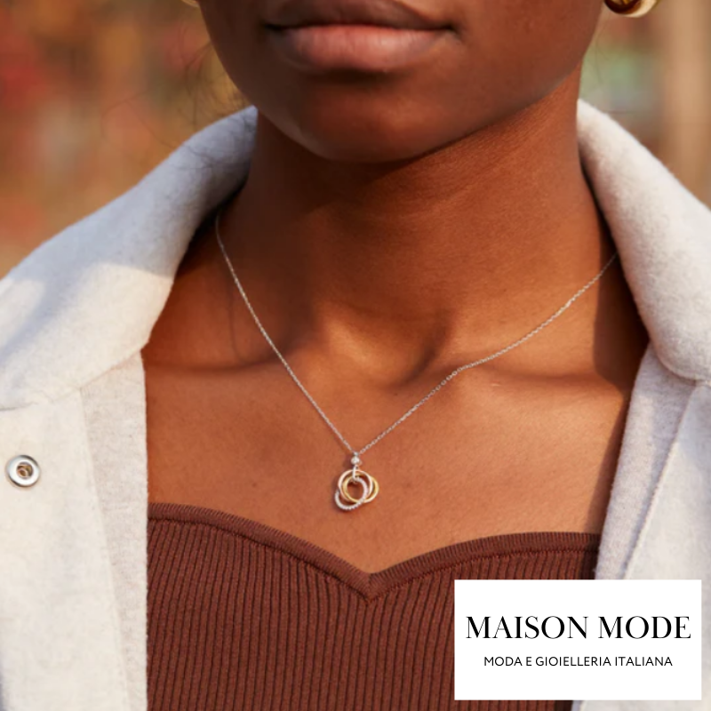Triple circles: Collana 18K con Pendolo
