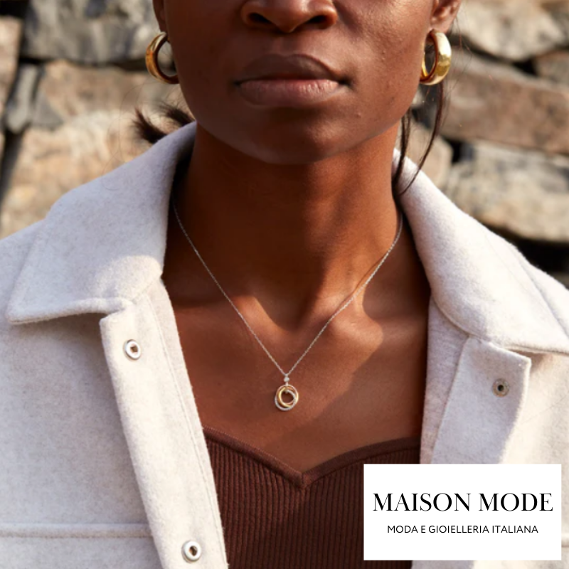 Triple circles: Collana 18K con Pendolo
