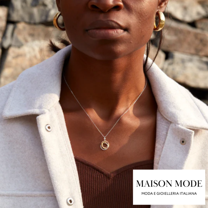 Triple circles: Collana 18K con Pendolo