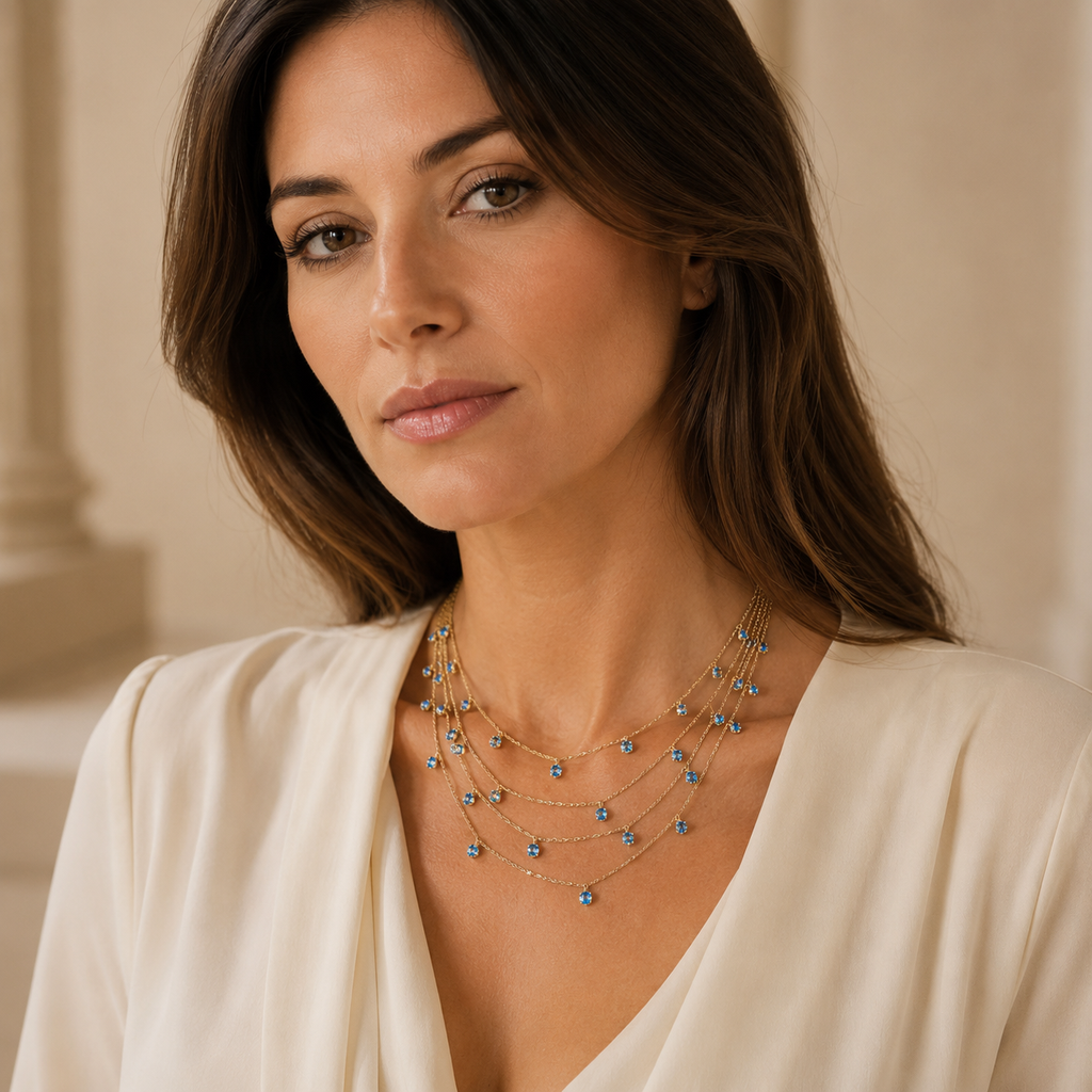 Collana Cristallo - Pietre Raffinate 4 File -  Elegante e Raffinata