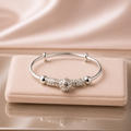 World: Bracciale Regolabile in Argento Sterling 925 con Ciondolo