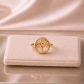 Tree of Life: Anello Regolabile Placcato d'oro 18K