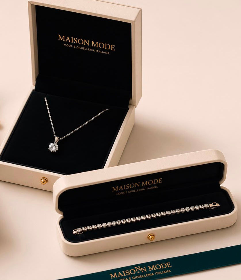 Set Collana Punto Luce + Bracciale Tennis Coordinato